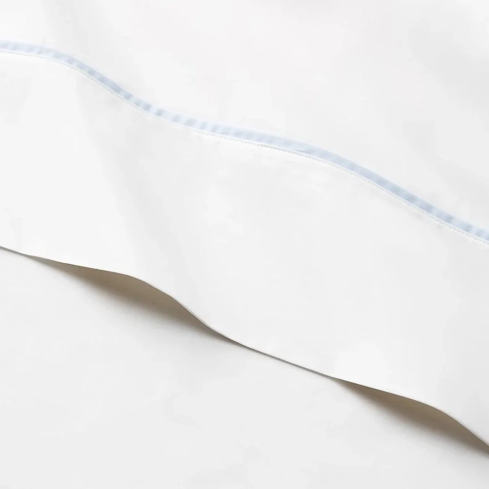 Ralph Lauren Palmer Percale‎ King Flat Sheet Pale Sky Blue Organic Cotton NEW